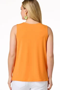 Cato Solid Draped Front Tank><noscript><img width=