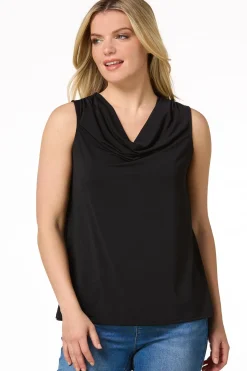 Cato Solid Draped Front Tank><noscript><img width=