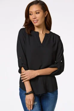 Cato Solid High- Low Top> Tops