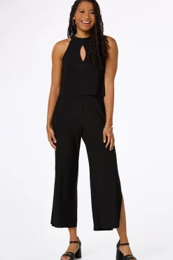 Cato Solid Layered Panel Jumpsuit><noscript><img width=