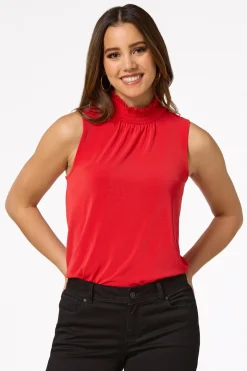 Cato Solid Mock Neck Tank><noscript><img width=