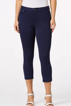 Cato Solid Ponte Skinny Cropped Pants><noscript><img width=
