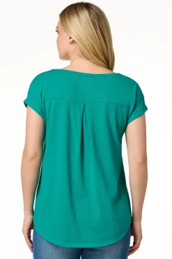 Cato Solid Rolled Cuff Tee><noscript><img width=
