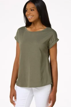 Cato Solid Rolled Cuff Tee><noscript><img width=