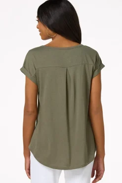 Cato Solid Rolled Cuff Tee><noscript><img width=