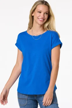 Cato Solid Rolled Cuff Tee><noscript><img width=