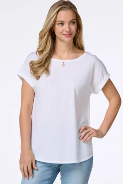 Cato Solid Rolled Cuff Tee><noscript><img width=
