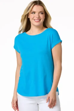 Cato Solid Rolled Cuff Tee><noscript><img width=
