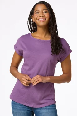 Cato Solid Rolled Cuff Tee><noscript><img width=