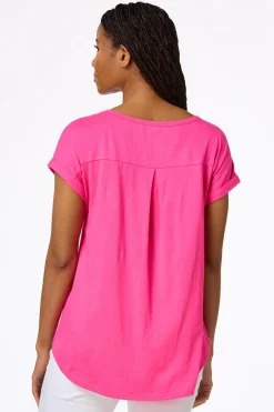 Cato Solid Rolled Cuff Tee><noscript><img width=