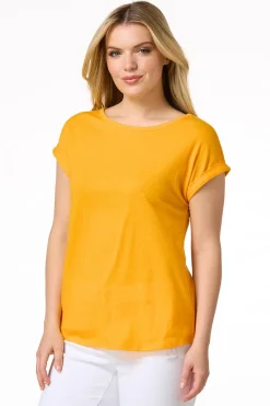 Cato Solid Rolled Cuff Tee><noscript><img width=