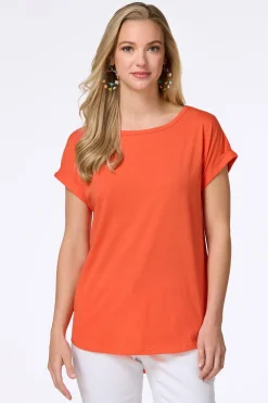 Cato Solid Rolled Cuff Tee><noscript><img width=