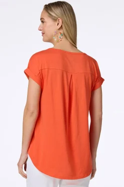 Cato Solid Rolled Cuff Tee><noscript><img width=