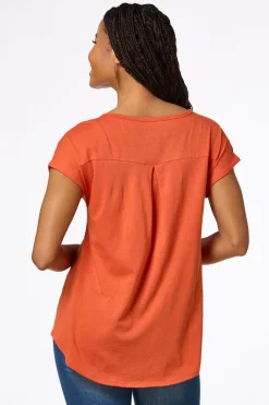 Cato Solid Rolled Cuff Tee><noscript><img width=
