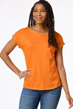 Cato Solid Rolled Cuff Tee><noscript><img width=