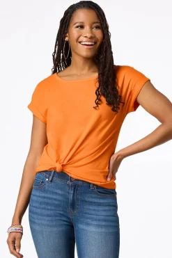 Cato Solid Rolled Cuff Tee><noscript><img width=