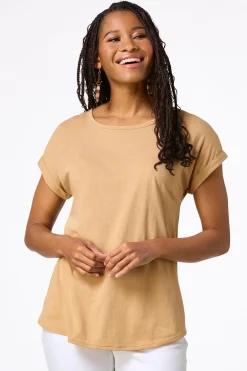 Cato Solid Rolled Cuff Tee><noscript><img width=