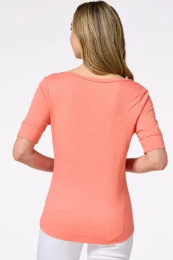 Cato Solid Scoop Neck Tee><noscript><img width=