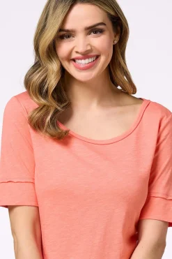Cato Solid Scoop Neck Tee><noscript><img width=