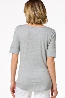 Cato Solid Scoop Neck Tee><noscript><img width=