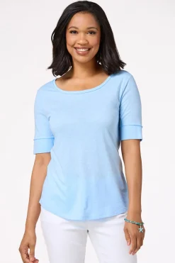Cato Solid Scoop Neck Tee><noscript><img width=