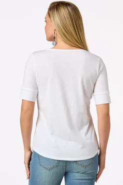 Cato Solid Scoop Neck Tee><noscript><img width=