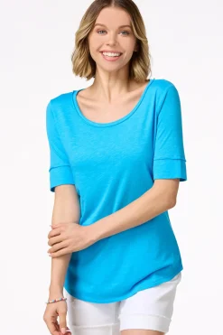 Cato Solid Scoop Neck Tee><noscript><img width=