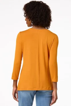 Cato Solid Scoop Neck Top> Tops