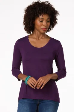 Cato Solid Scoop Neck Top><noscript><img width=