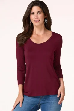 Cato Solid Scoop Neck Top><noscript><img width=
