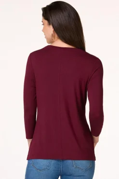 Cato Solid Scoop Neck Top><noscript><img width=