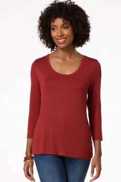 Cato Solid Scoop Neck Top><noscript><img width=