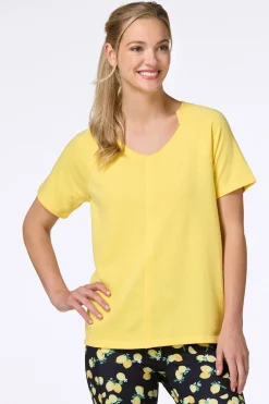 Cato Solid Seamed Athleisure Top> Athleisure|Tops