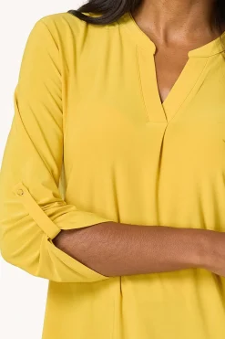 Cato Solid Split V- Neck Top><noscript><img width=