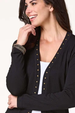 Cato Solid Studded Cardigan><noscript><img width=