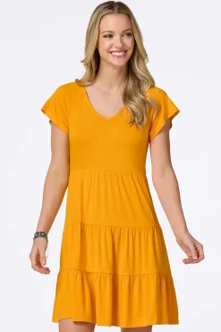 Cato Solid Tiered T- Shirt Dress> Dresses