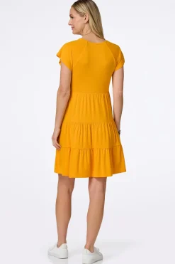 Cato Solid Tiered T- Shirt Dress> Dresses