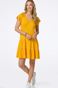 Cato Solid Tiered T- Shirt Dress><noscript><img width=