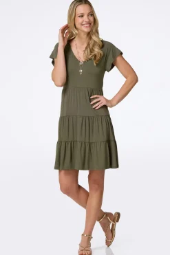 Cato Solid Tiered T- Shirt Dress><noscript><img width=