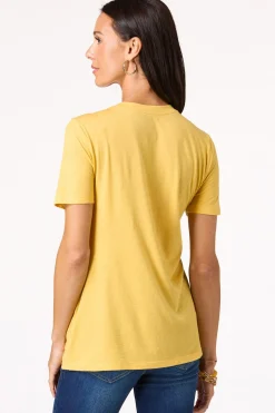 Cato Solid V- Neck Tee> Tops