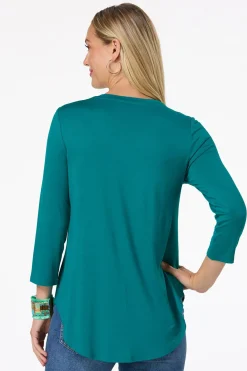 Cato Solid V- Neck Tunic Top><noscript><img width=