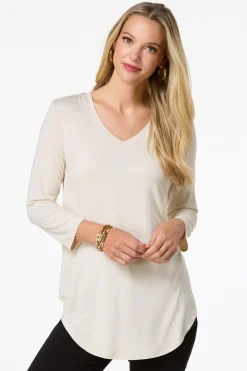 Cato Solid V- Neck Tunic Top><noscript><img width=