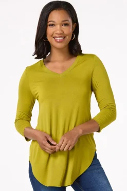 Cato Solid V- Neck Tunic Top><noscript><img width=