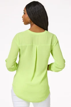 Cato Solid Zip Neckline Top><noscript><img width=