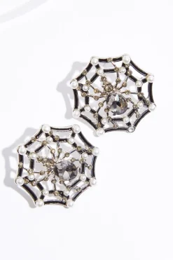 Cato Spider Web Button Earrings> Earrings