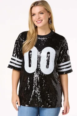 Cato Sporty Sequin Top> Tops