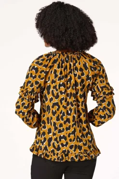 Cato Spotted Ruffled Trim Top> Tops
