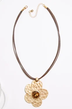 Cato Statement Flower Pendant Cord Necklace> Necklaces