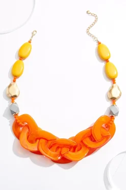 Cato Statement Lucite Link Short Necklace> Necklaces