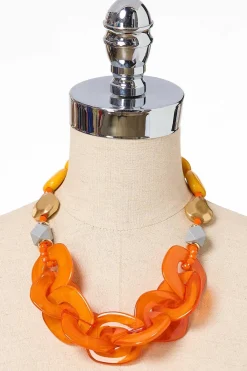 Cato Statement Lucite Link Short Necklace> Necklaces